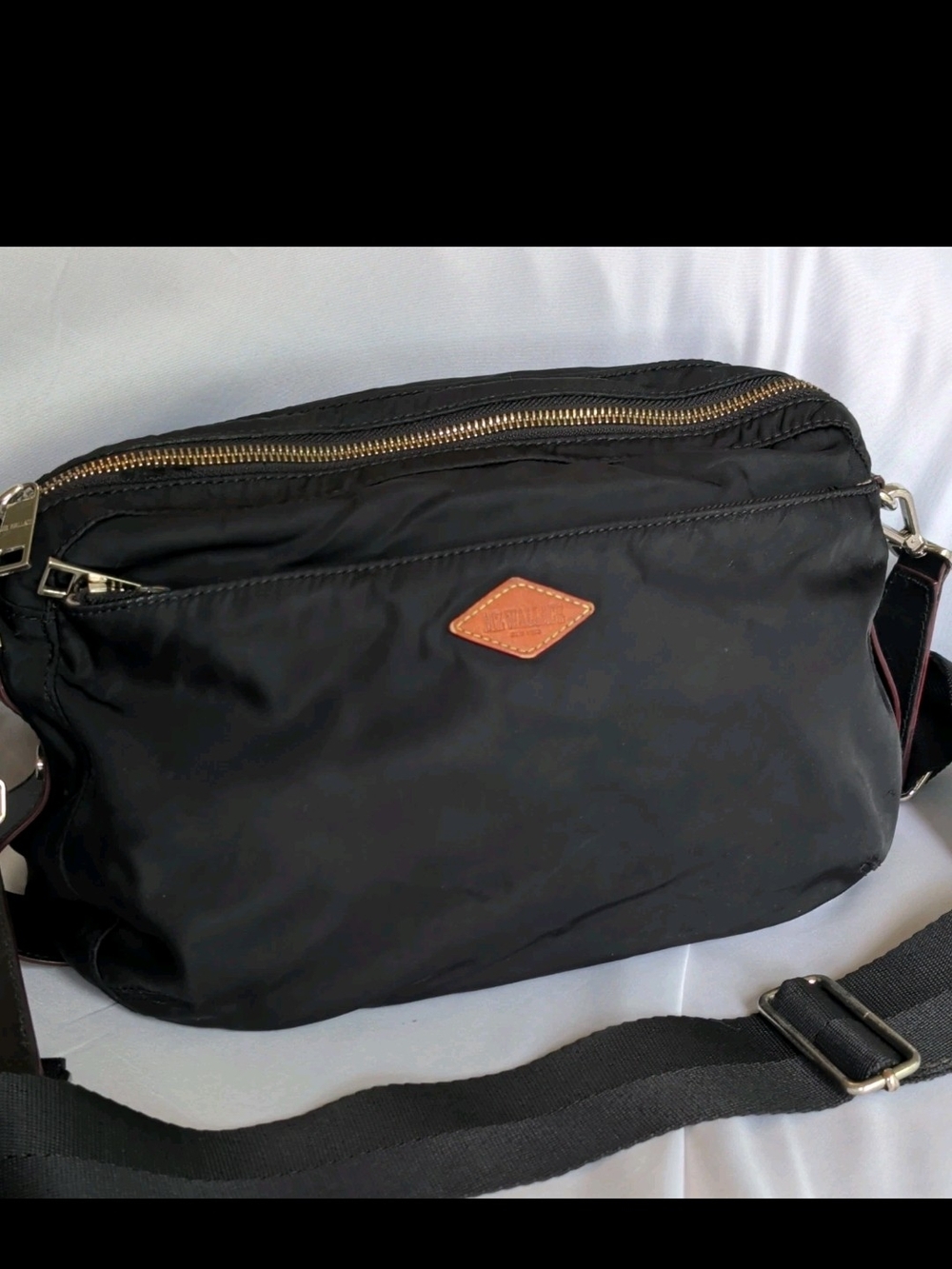 MZ Wallace Black Crossbody Bag with Brown Trim